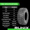 RUNIX TerraVance ATV Trail Tires 25X8R12 Radial Construction-2