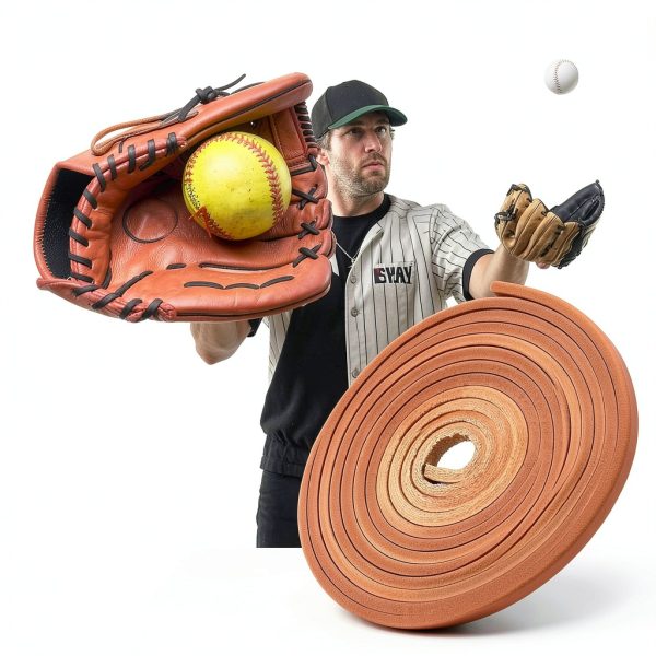 Skylety Baseball Glove Laces Brown Cowhide-3