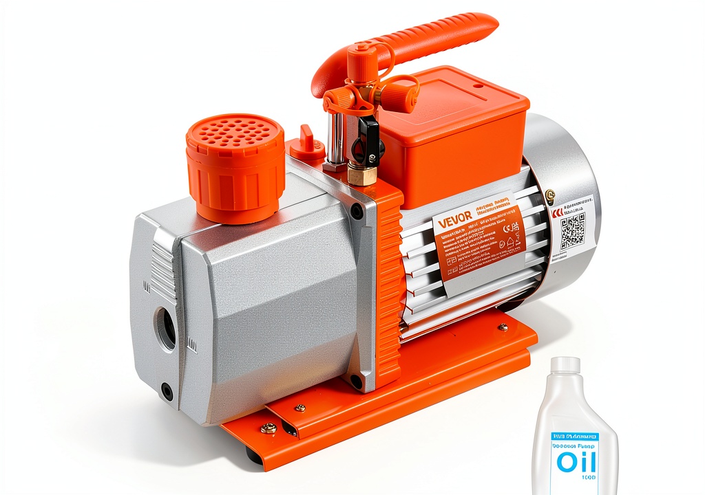 VEVOR vacuum pump connected to automotive A/C system