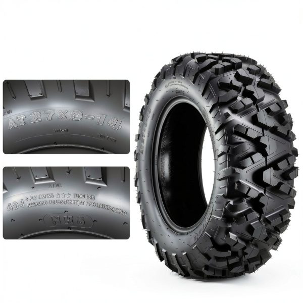 MaxAuto 27x9-14 Mud Tire UTV Front 6Ply AllTerrain-2