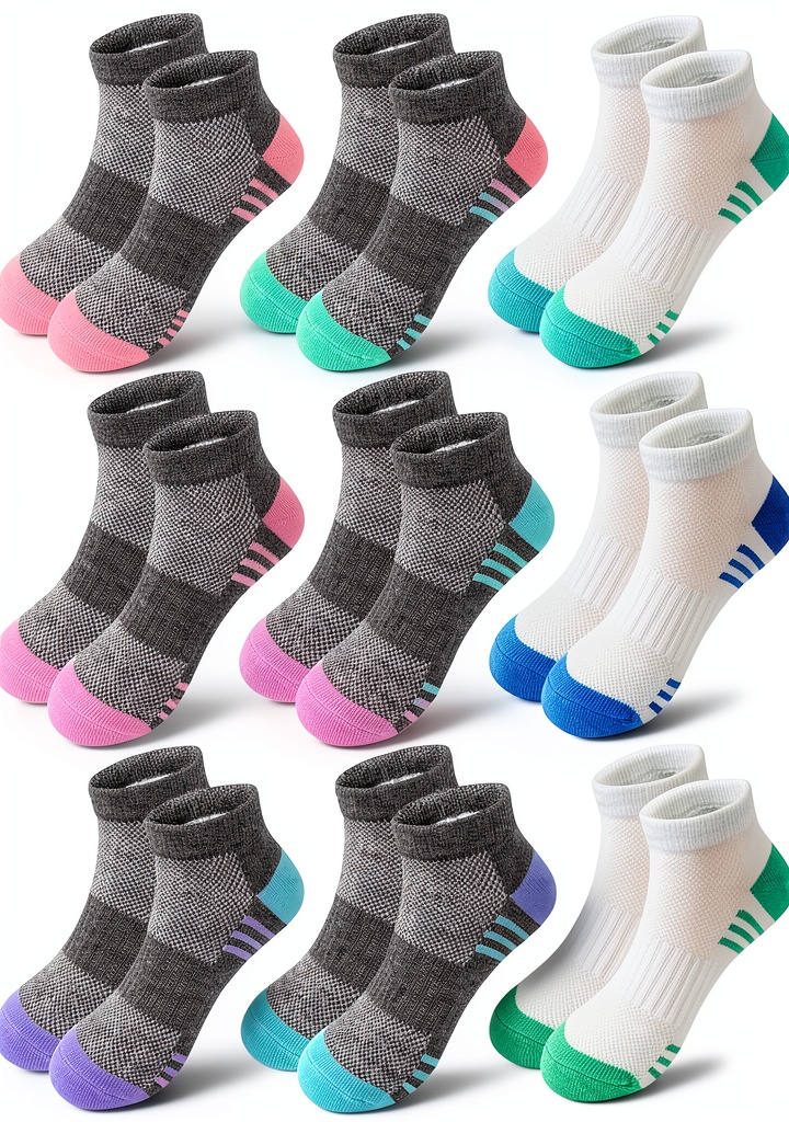 Girls wearing colorful KidFit athletic socks during a soccer practice