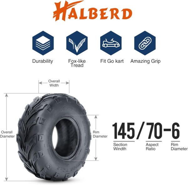 HALBERD ATV Trail Tires 145/70-6*2 Universal Fit-2