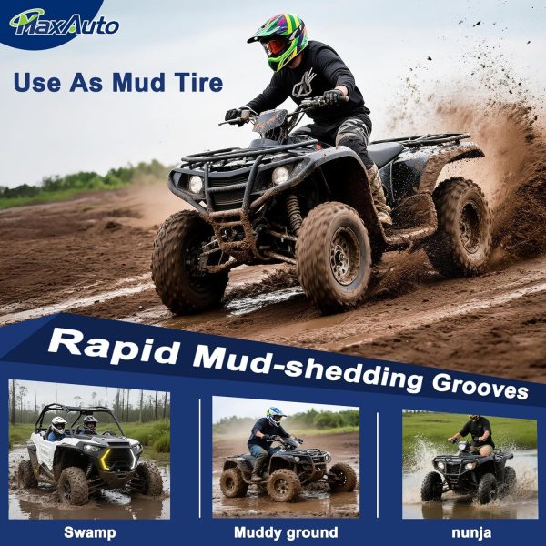 MaxAuto 25x8-12 Front ATV Mud Tires for UTV-6