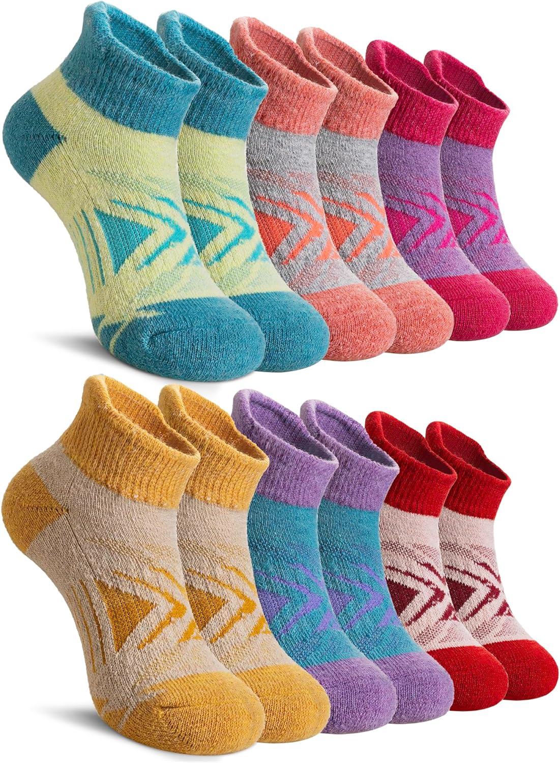 Child wearing merino ankle socks while hiking
