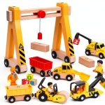 Construction Vehicle Set Atoylink Wooden Magnetic-0