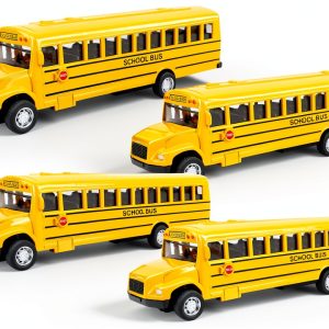 Restroma Mini School Bus Pull Back Toy Yellow 5.5 x 1.4 x 1.5 Inch-0