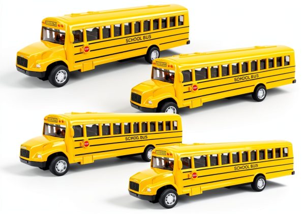 Restroma Mini School Bus Pull Back Toy Yellow 5.5 x 1.4 x 1.5 Inch-0