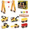 Construction Vehicle Set Atoylink Wooden Magnetic-3
