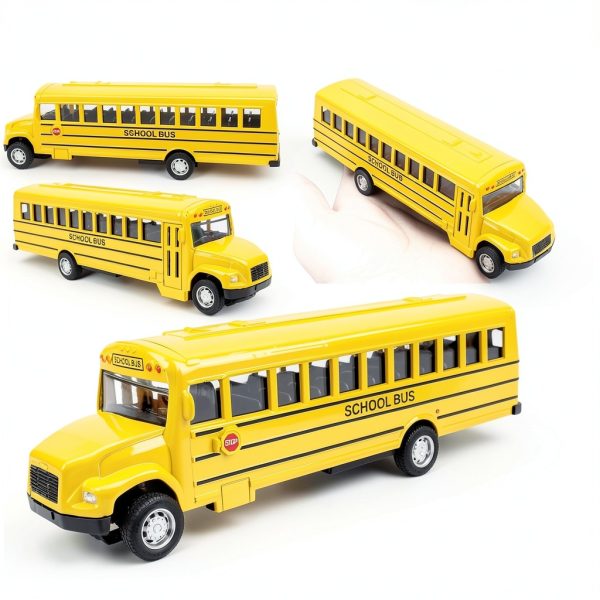 Restroma Mini School Bus Pull Back Toy Yellow 5.5 x 1.4 x 1.5 Inch-1