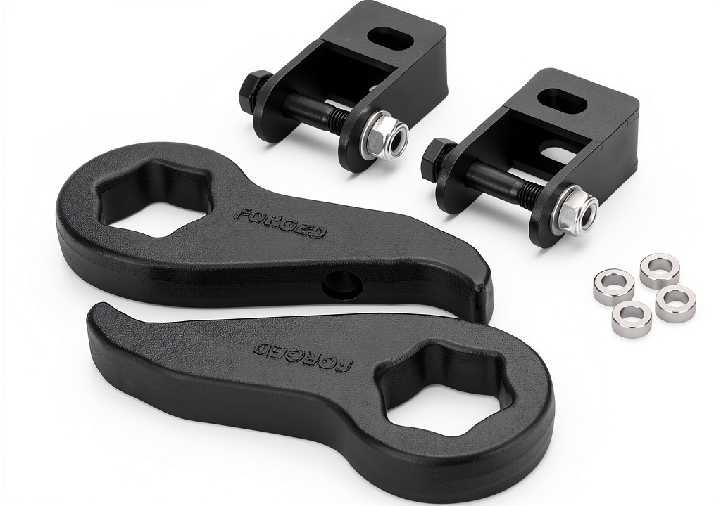 dynofit lift kit components laid out on a garage floor