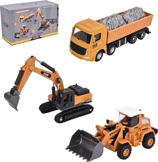 Construction Toy Set Bulldozer Excavator Dump Truck Unimoly 8833-7