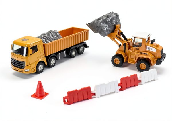 Construction Toy Set Bulldozer Excavator Dump Truck Unimoly 8833-4
