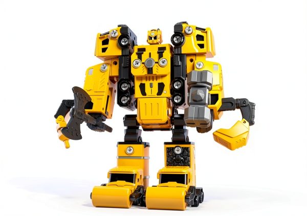 TEMI 5-in-1 Transforming Robot Toy Construction Vehicle Set for Kids-3