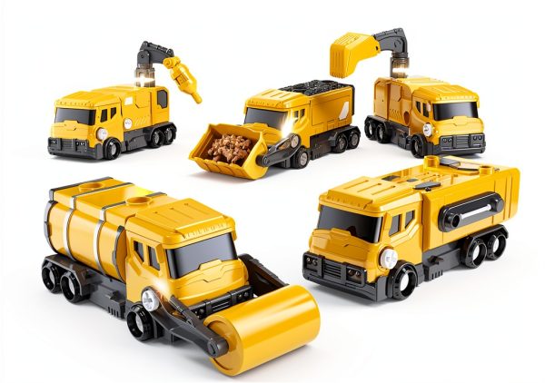 TEMI 5-in-1 Transforming Robot Toy Construction Vehicle Set for Kids-6