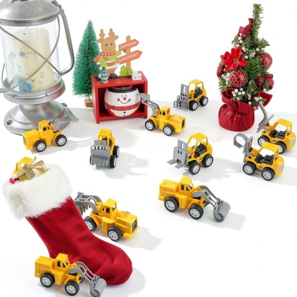 Pull Back Construction Vehicle Set 12-Pack Mini Cars by 3 OTTERS-2