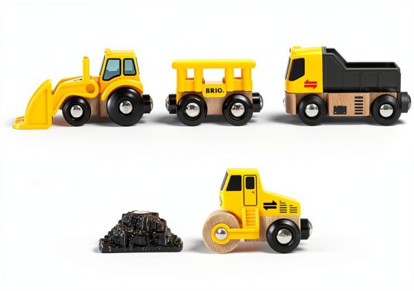 Brio Construction Vehicles Set 63365800 Magnetic Wood Toy for Ages 3+-2