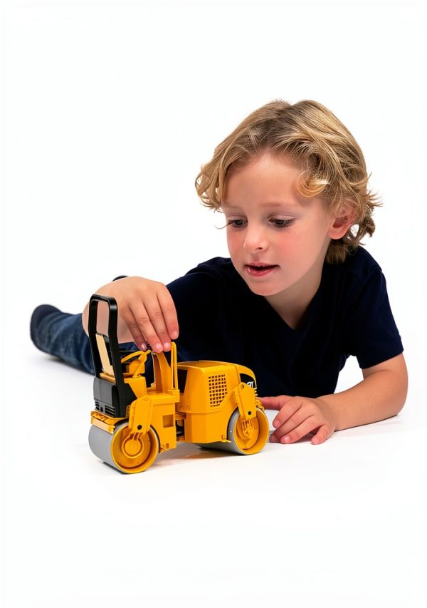 Cat Asphalt Drum Compactor Toy by Bruder with Sharp Bend Steering-4