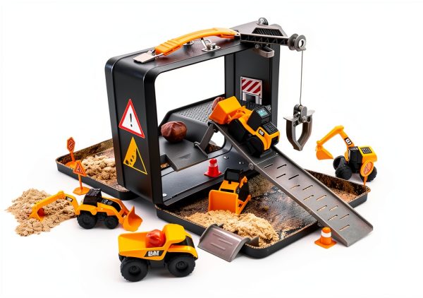 Construction Vehicle Playset by Funrise with Metal Case, 19 Piece-4