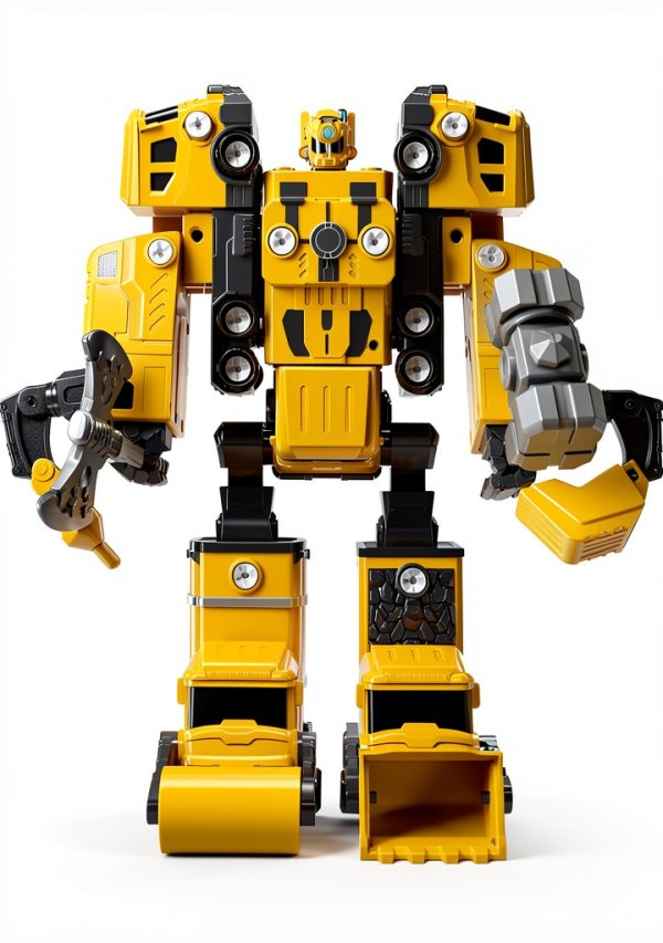 TEMI 5-in-1 Transforming Robot Toy Construction Vehicle Set for Kids-0