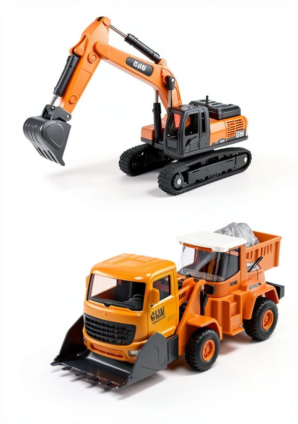 Construction Toy Set Bulldozer Excavator Dump Truck Unimoly 8833-5