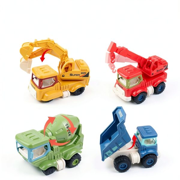 Bigefeixu 988W Construction Toy Set with Excavator, Dump Truck & Crane-2