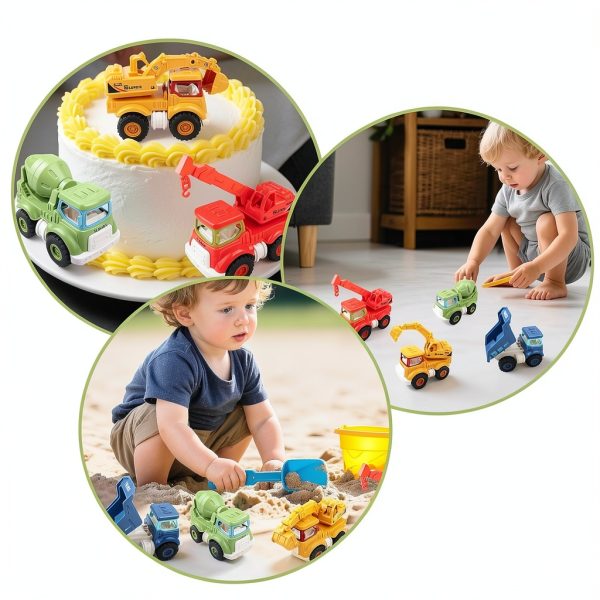 Bigefeixu 988W Construction Toy Set with Excavator, Dump Truck & Crane-5