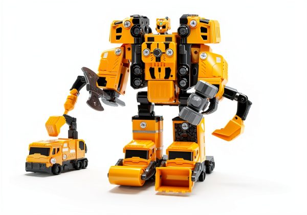 TEMI 5-in-1 Transforming Robot Toy Construction Vehicle Set for Kids-1