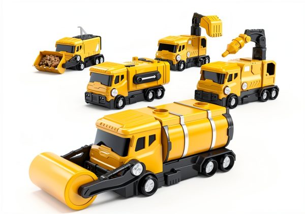 TEMI 5-in-1 Transforming Robot Toy Construction Vehicle Set for Kids-5