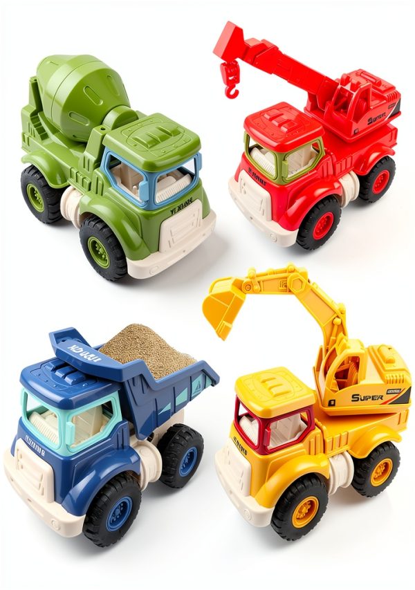 Bigefeixu 988W Construction Toy Set with Excavator, Dump Truck & Crane-0