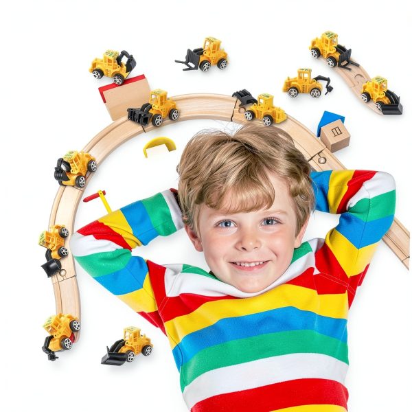 Restroma Mini Construction Vehicle Set 48pcs Kids Toy Trucks-4