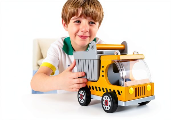 Hape Wooden Dump Truck Toy Construction Vehicle for Kids Age 3+-4