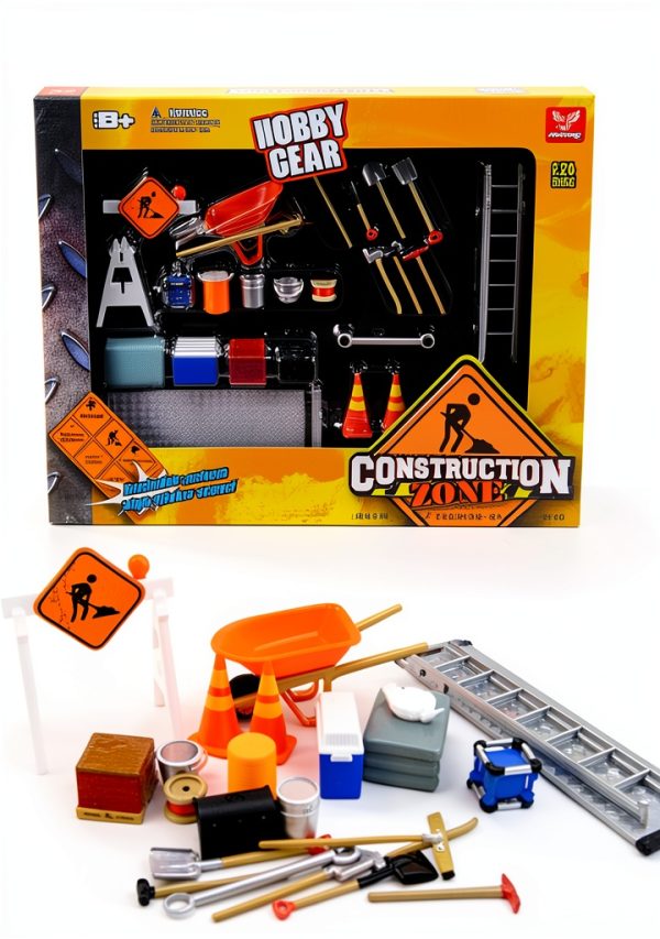 Construction Vehicle Set 18425 by Phoenix Toys with 12 Accessories-0