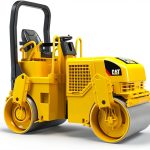 Cat Asphalt Drum Compactor Toy by Bruder with Sharp Bend Steering-0
