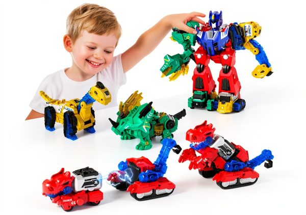 Magnetic Dinosaur Robot Set MT009A 6-in-1 by Mengye Toys-0