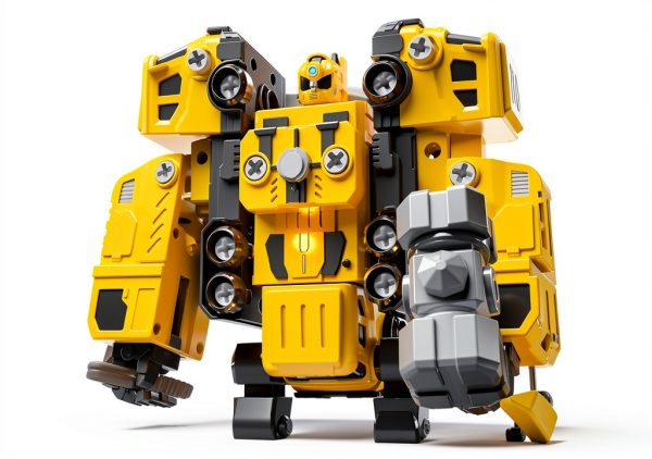 TEMI 5-in-1 Transforming Robot Toy Construction Vehicle Set for Kids-2