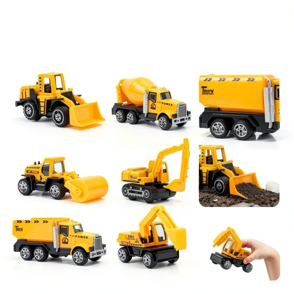 Mini Construction Toy Set LE BAN TOYS 12-Piece Durable Vehicles-4