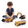 Construction Toy Set Bulldozer Excavator Dump Truck Unimoly 8833-6