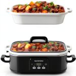 4 Quart Casserole Slow Cooker INDY VAC Ceramic Bakeware Black-0