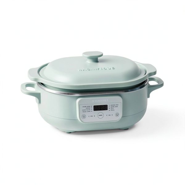 MAGNIFIQUE 4 Quart Slow Cooker Olive 8-in-1 Cooker with Stoneware-7