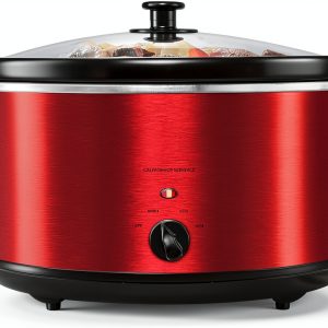 Elite Gourmet MST-900RXT Slow Cooker 8.5Qt Metallic Red XL Jumbo-0