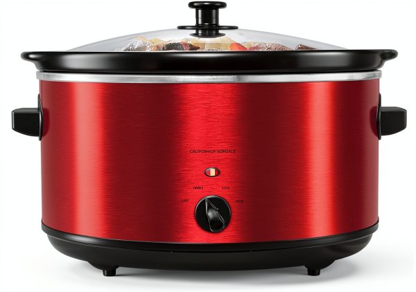 Elite Gourmet MST-900RXT Slow Cooker 8.5Qt Metallic Red XL Jumbo-0