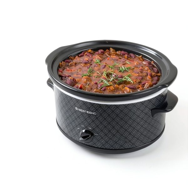 West Bend 6 Quart Slow Cooker Black Ceramic Crockpot with Keep Warm-4