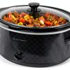 West Bend 6 Quart Slow Cooker Black Ceramic Crockpot with Keep Warm-1