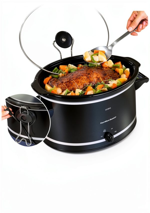 Hamilton Beach 8-Quart Slow Cooker with Stoneware Crock, Black-1