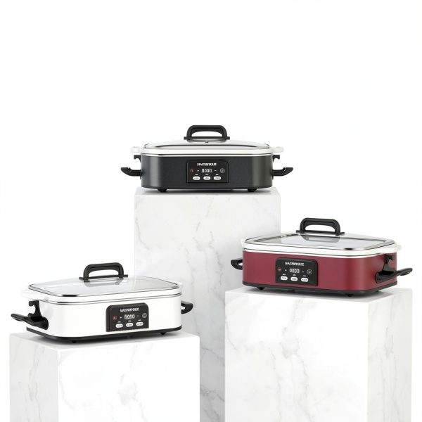 4 Quart Casserole Slow Cooker INDY VAC Ceramic Bakeware Black-7