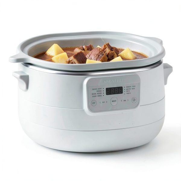 MAGNIFIQUE 4 Quart Slow Cooker Olive 8-in-1 Cooker with Stoneware-3