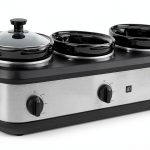 Triple Slow Cooker by CULINARY CHEF 2.5 Qt Stainless Buffet Server-0