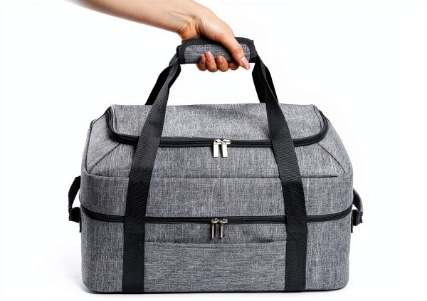 BAGSPRITE Slow Cooker Carrying Bag Double Layer 6-8 Qt Crock Pot Grey-0