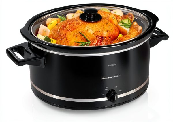 Hamilton Beach 8-Quart Slow Cooker with Stoneware Crock, Black-2