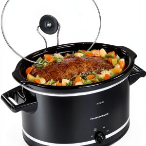 Hamilton Beach 8-Quart Slow Cooker with Stoneware Crock, Black-0